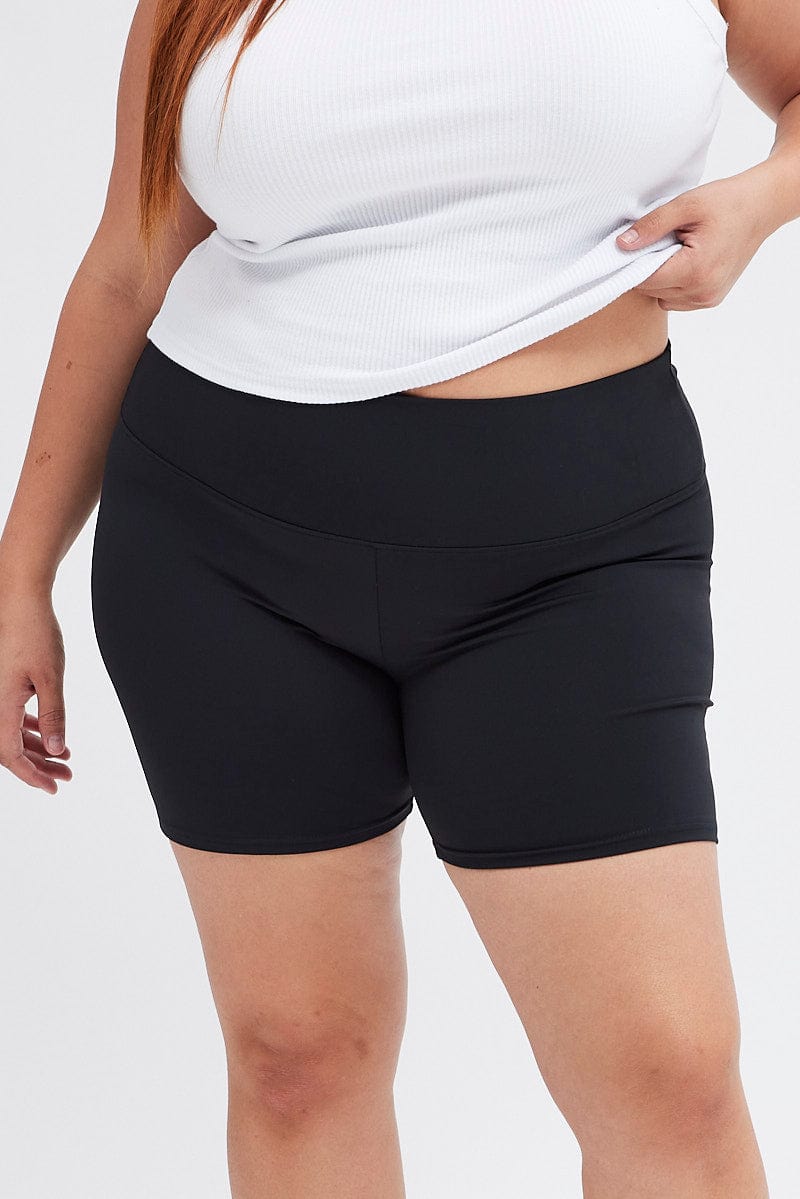 Plus Size Black High Waisted Cycle Shorts Black Bike Shorts You All