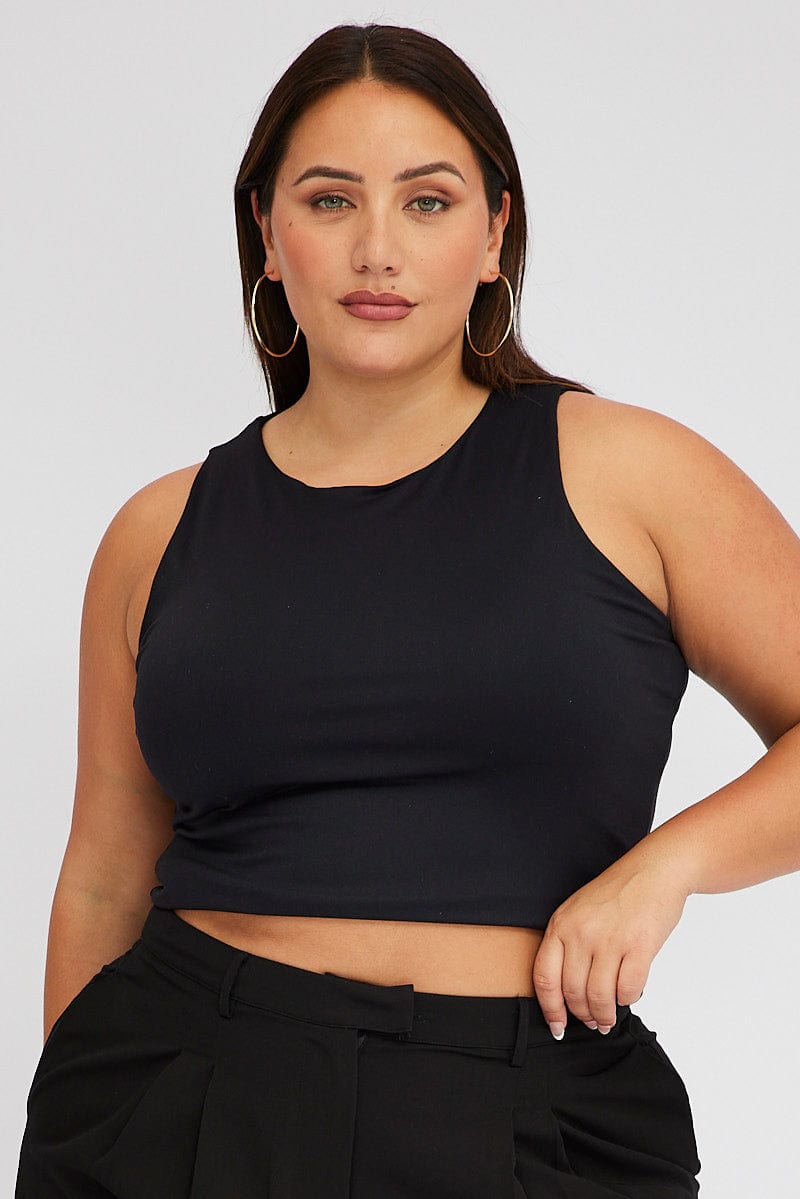 Black Tank Top Crew Neck Supersoft for YouandAll Fashion