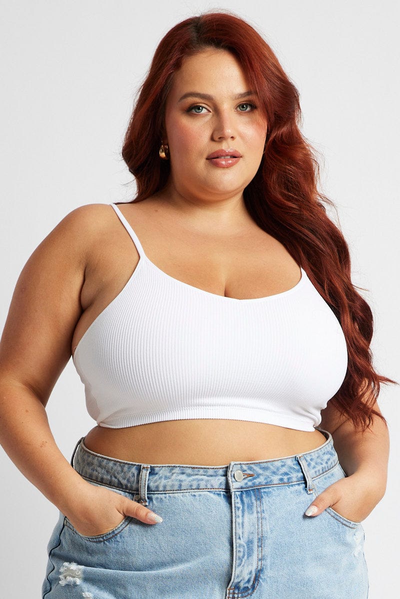 White Bralette V Neck Seamless for YouandAll Fashion