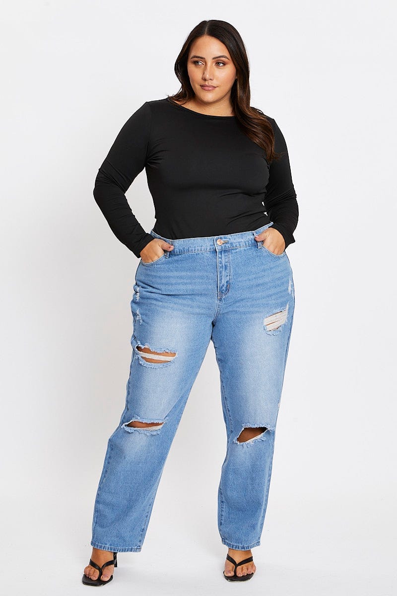 Black Long Sleeve Fleece Basic Top For Women By You And All