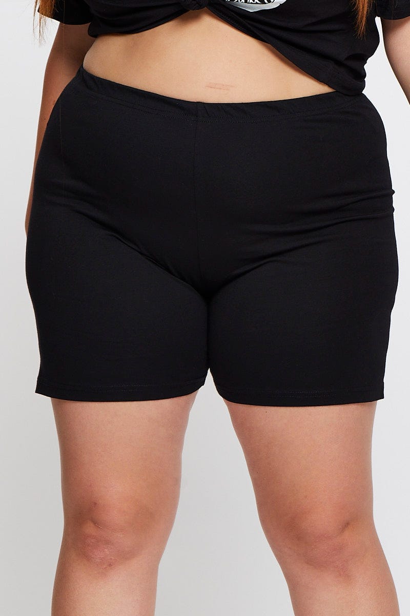 Black Basic Bike Shorts For Women By You And All