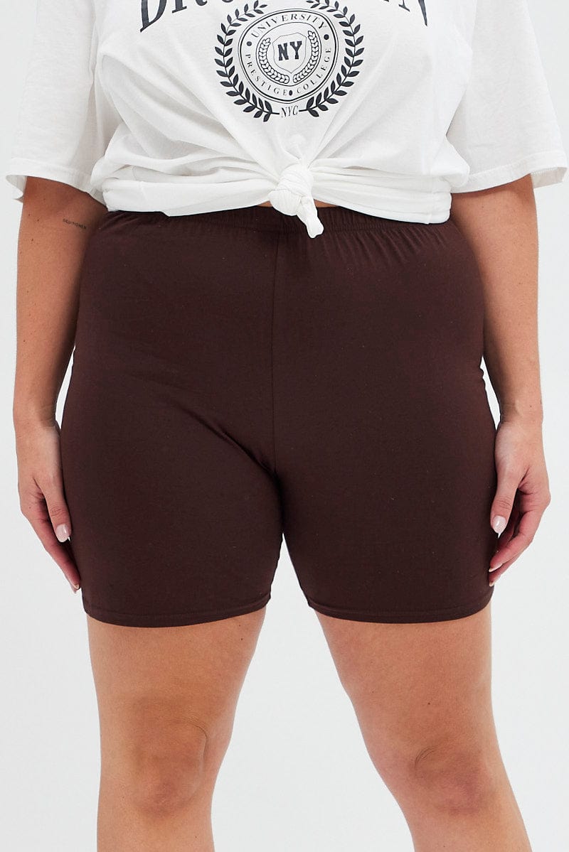 Brown Bike Shorts Cotton for YouandAll Fashion