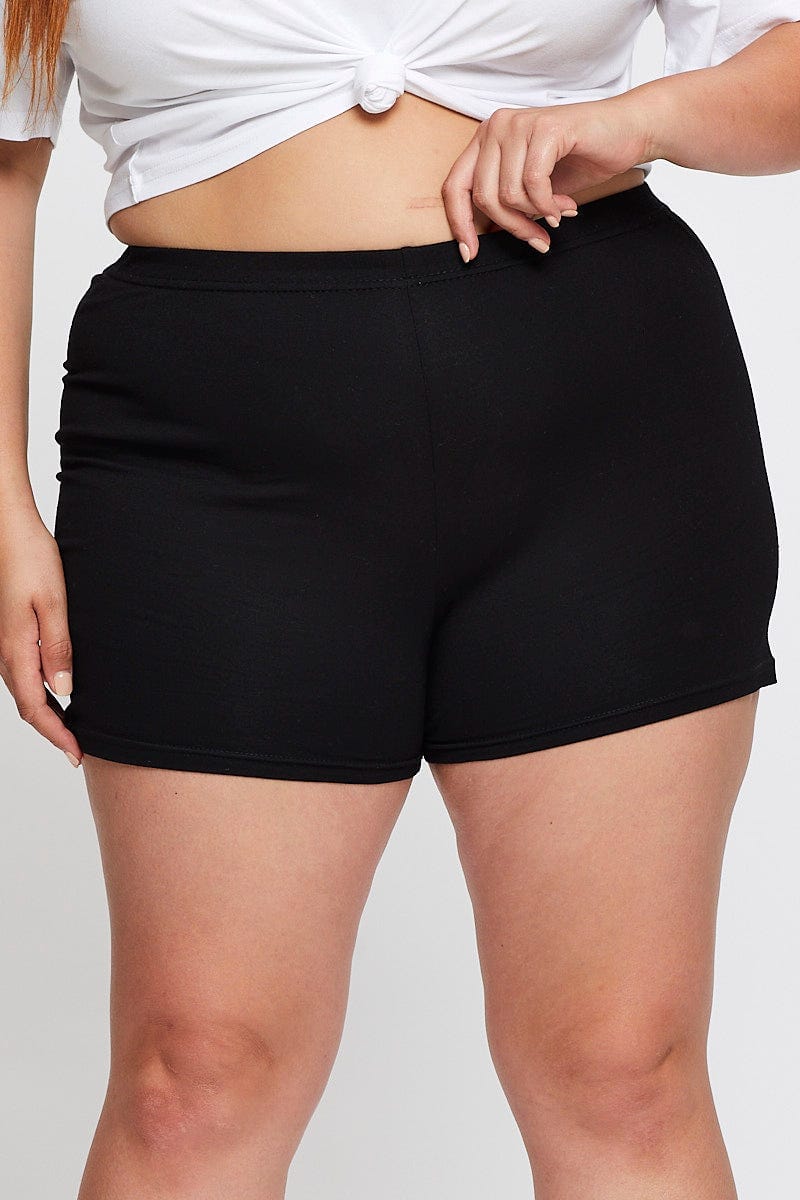 Black Bike Shorts Cotton For Women By You And All