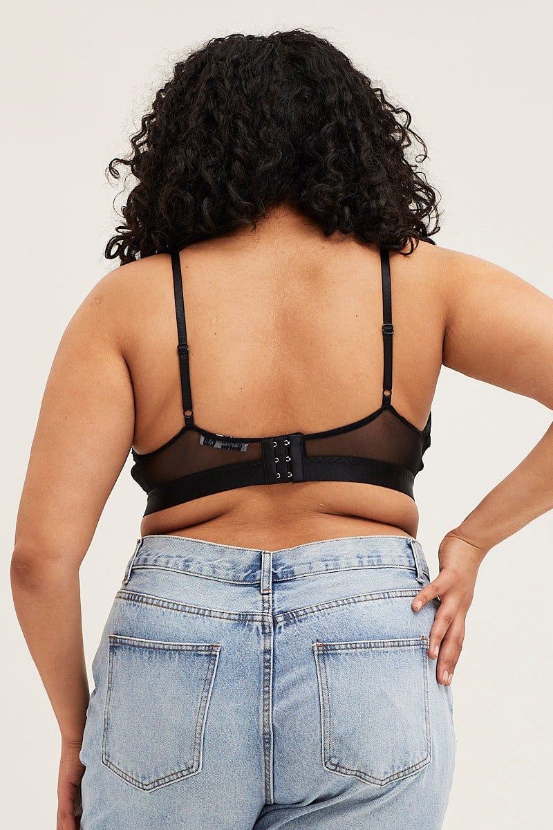 Black Lace Bralette For Women By You And All