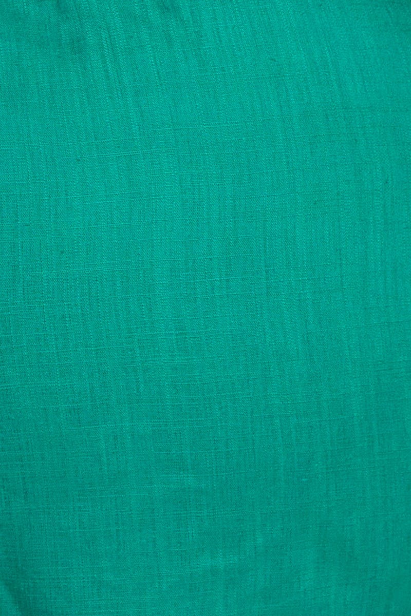 Green High Waist Paperbag Linen Blend Green Short For Women By You And All