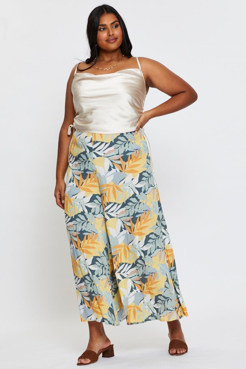 Print Wide Leg Pants High Rise For Women By You And All
