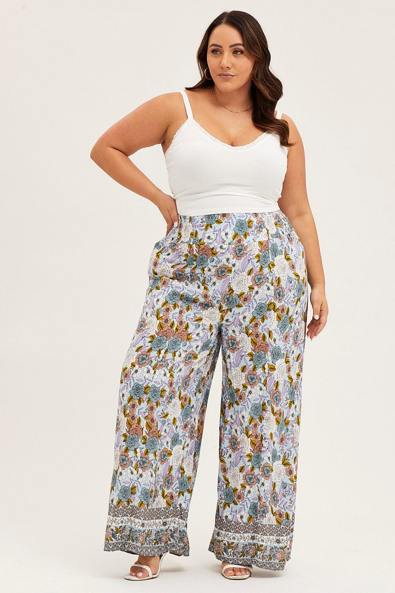 Buy Lastinch Women's Plus Size Boho Printed Trouser (Medium)(Size  34-35inches) Multicolour at