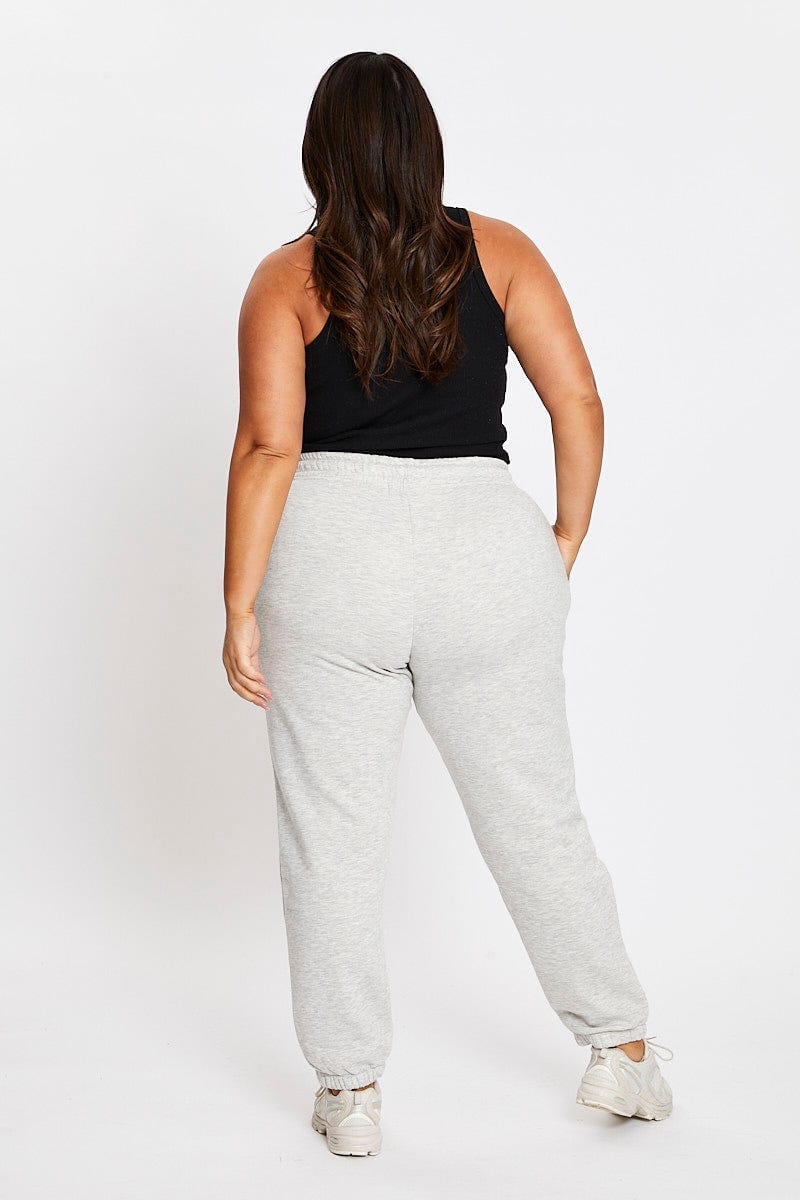Plus Size Grey Elastic Waist Track Pants You All Shop Online