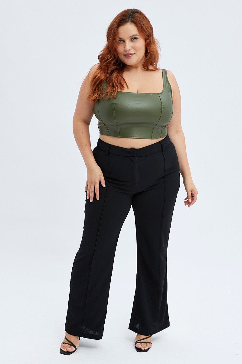 Black Straight Fit Pants High Rise for YouandAll Fashion