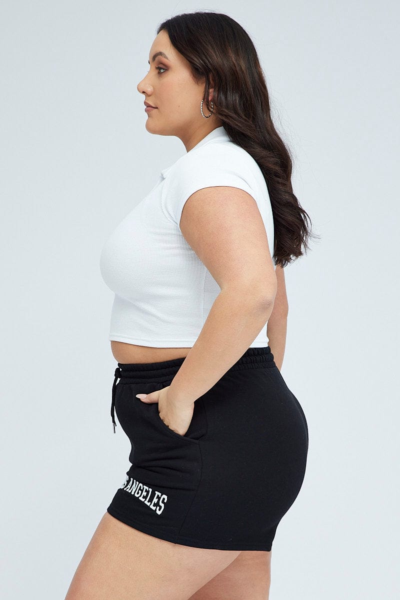 Black Track Shorts High Waist You All