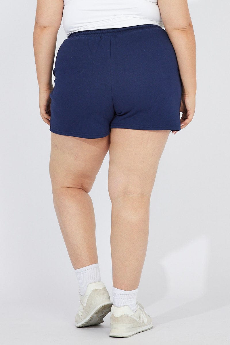 Blue Track Shorts High Waist for YouandAll Fashion