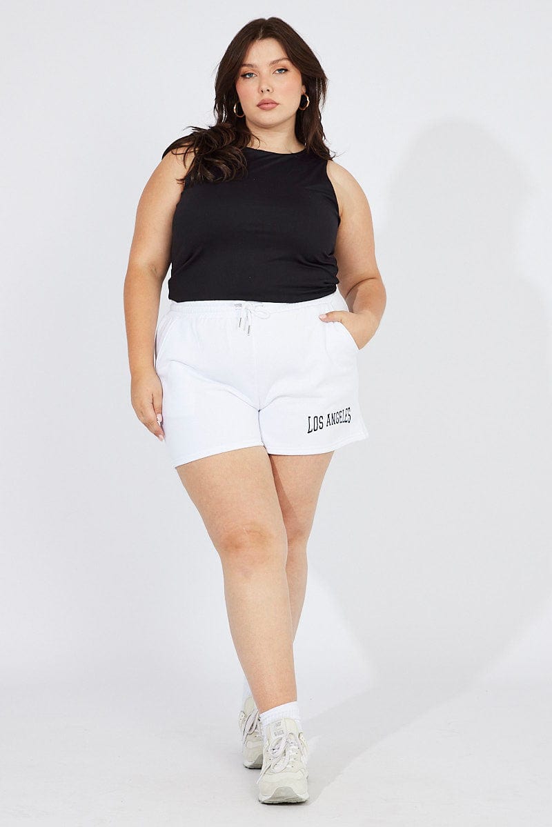 White Track Shorts High Waist for YouandAll Fashion