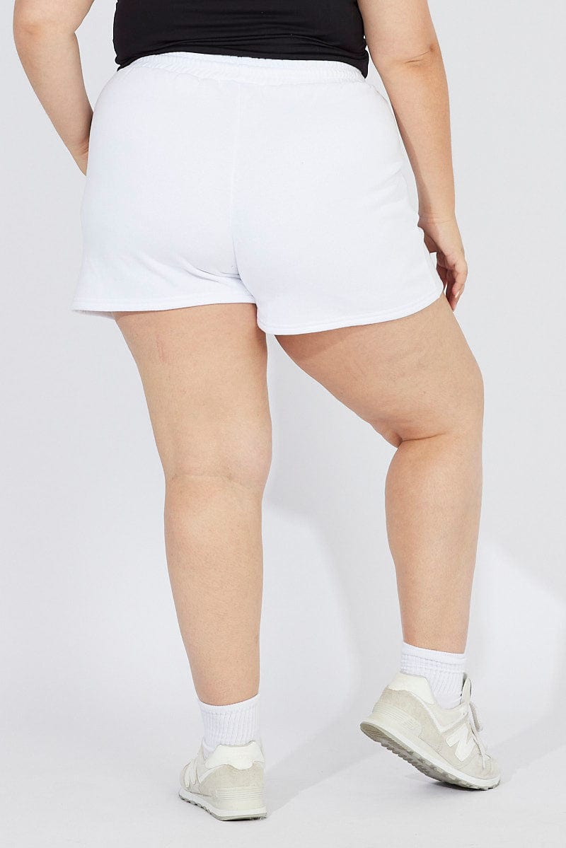 White Track Shorts High Waist for YouandAll Fashion