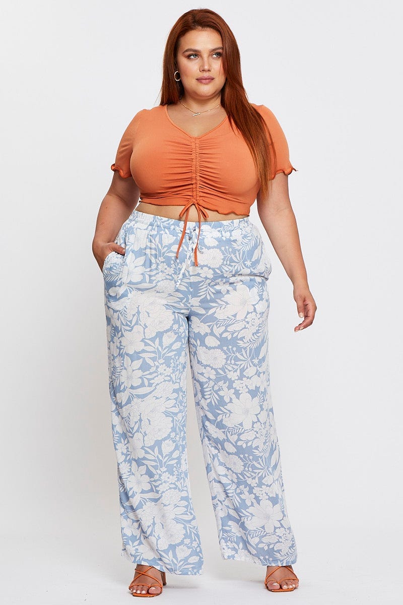 Floral Prt Wide Leg Pants High Waist For Women By You And All