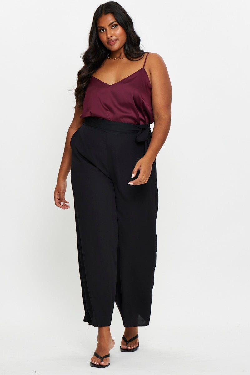 Black Plus Wide Leg Pant For Women By You And All