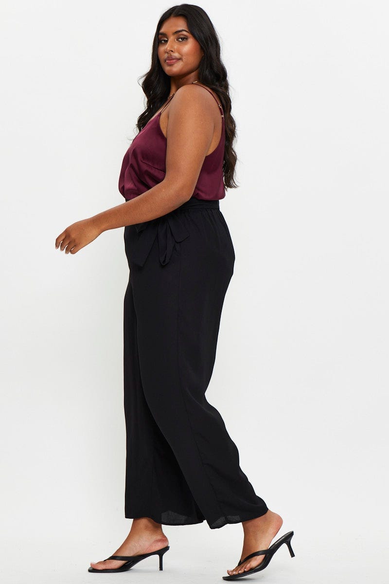 Black Plus Wide Leg Pant For Women By You And All