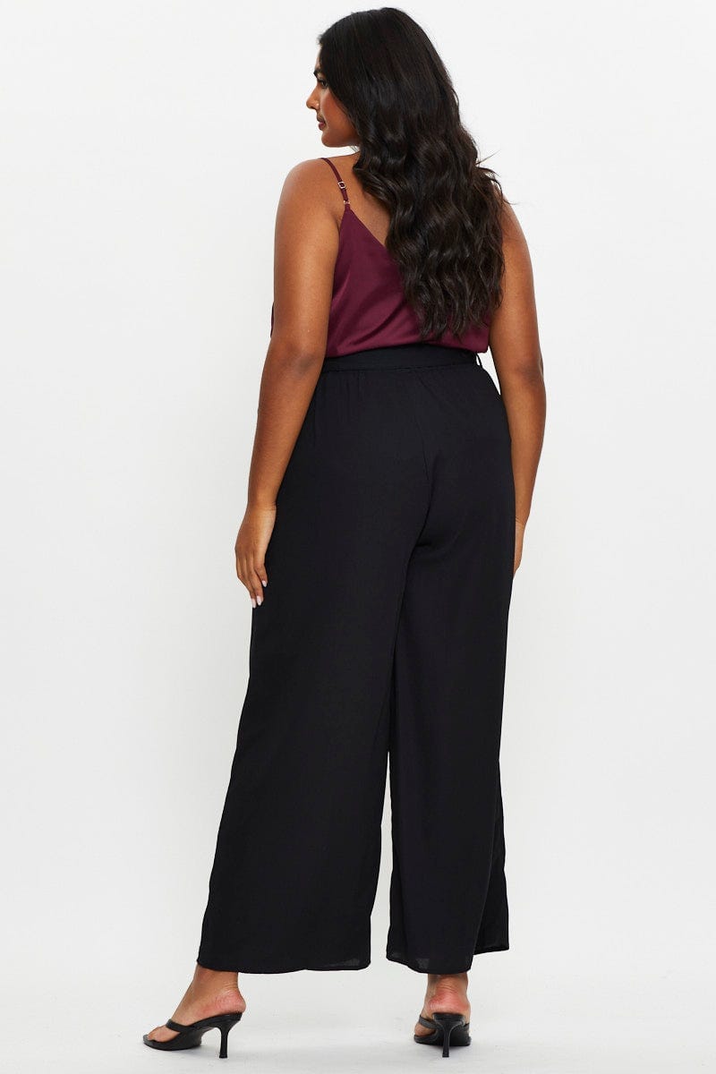 Black Plus Wide Leg Pant For Women By You And All