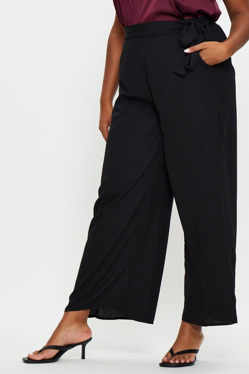 Black Plus Wide Leg Pant For Women By You And All