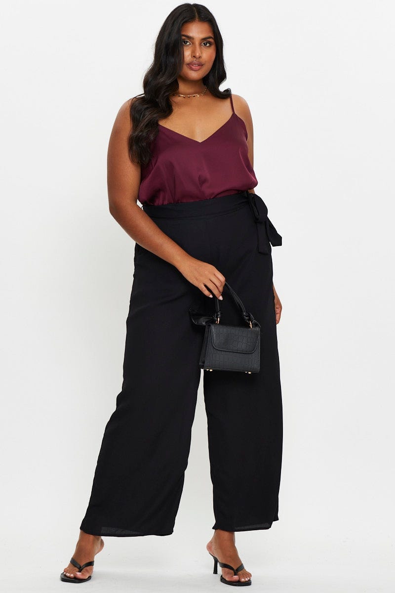 Black Plus Wide Leg Pant For Women By You And All