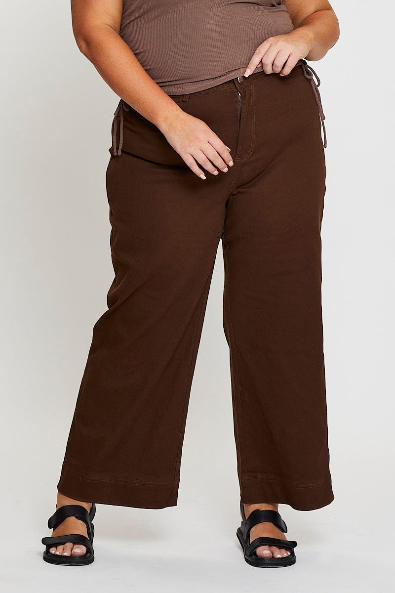 Brown Wide Leg Jean High Rise For Women By You And All