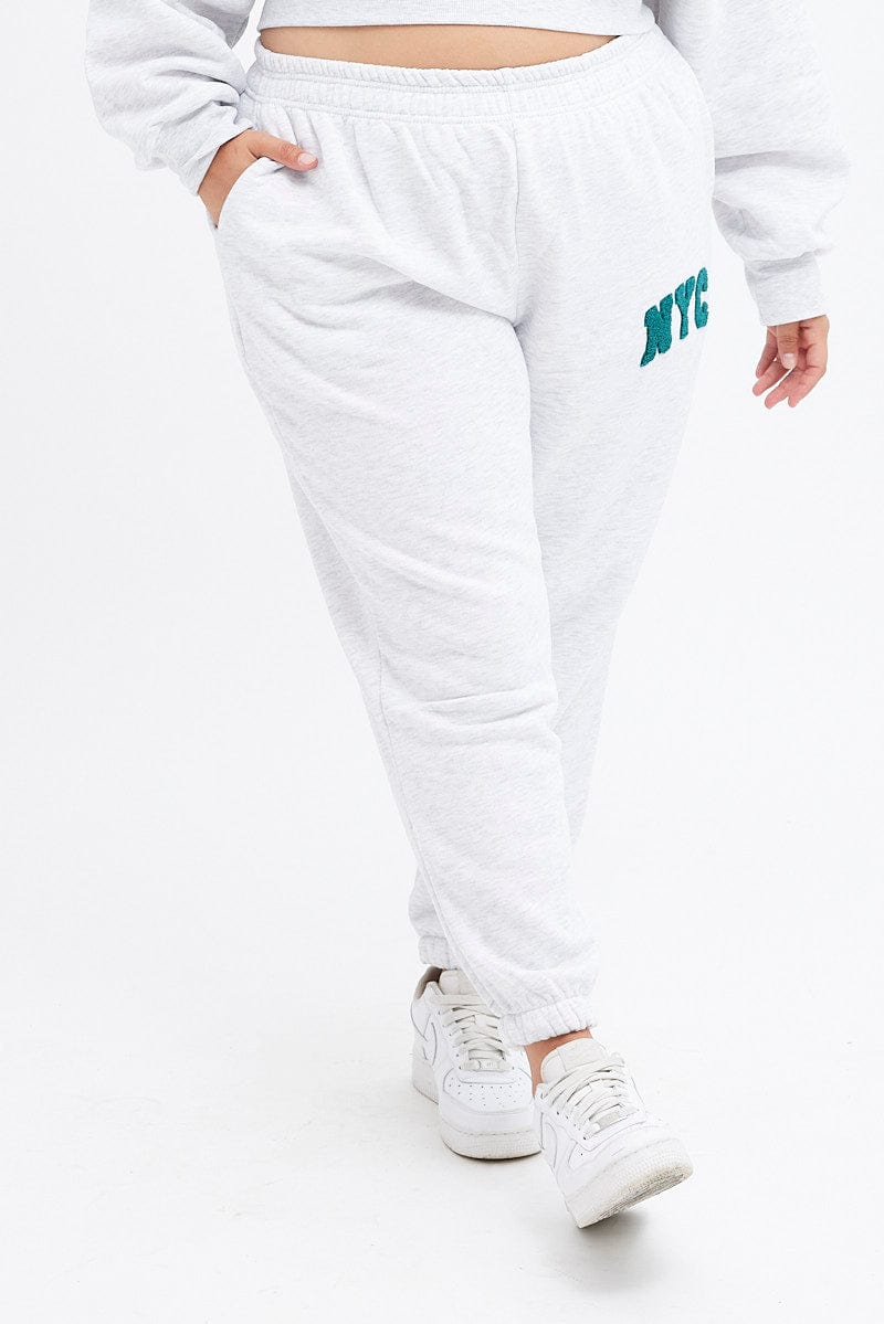 Grey Track Pants High Rise Jogger for YouandAll Fashion