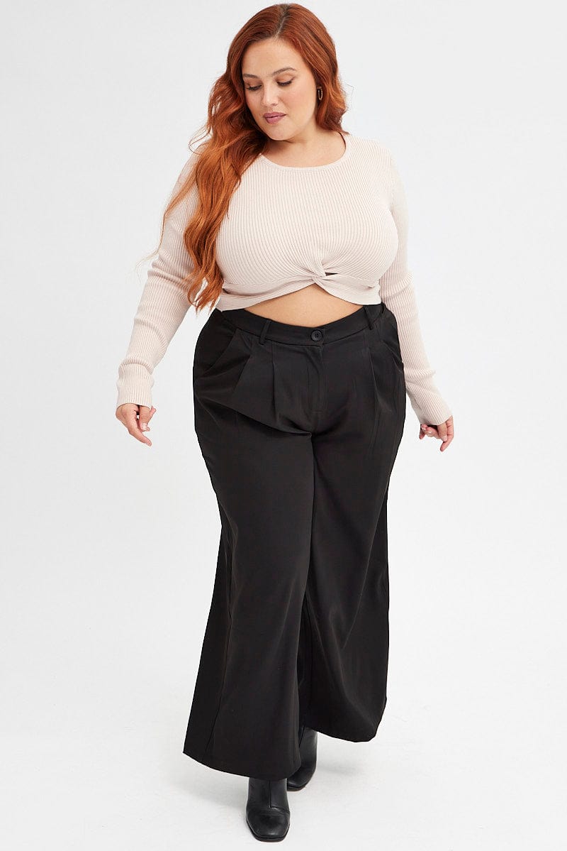 Black Wide Leg Pants High Rise for YouandAll Fashion