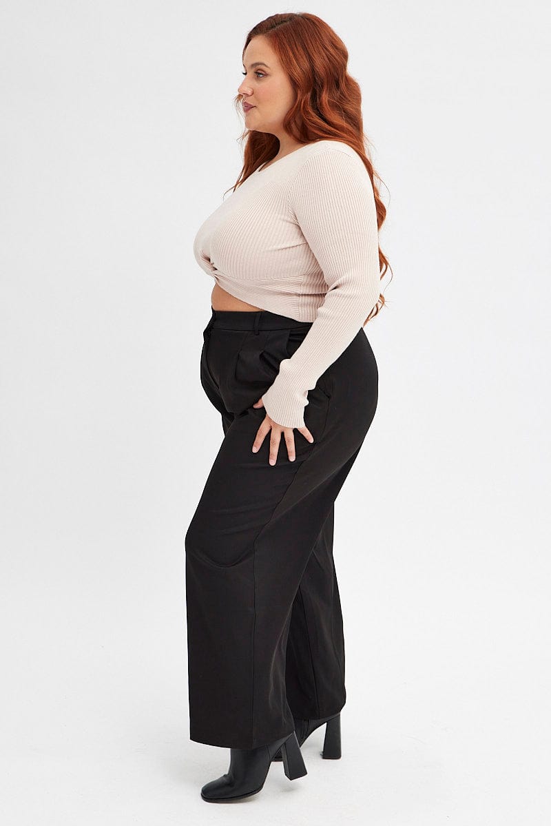 Black Wide Leg Pants High Rise for YouandAll Fashion