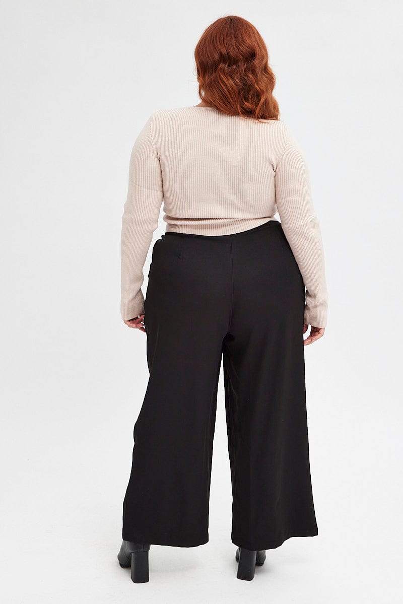 Black Wide Leg Pants High Rise for YouandAll Fashion