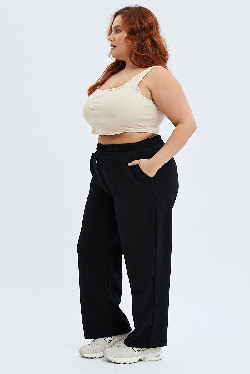 Black Wide Leg Jogger Pants for YouandAll Fashion