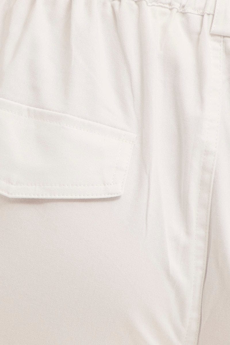 White Cargo Pants Mid Rise for YouandAll Fashion