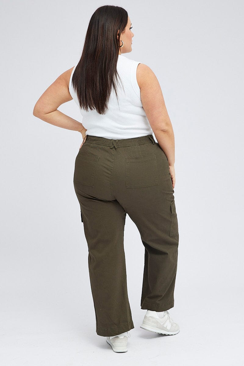 Green Cargo Pants High Rise for YouandAll Fashion