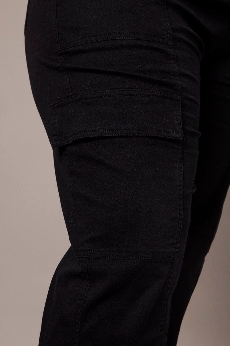 Black Cargo Pants High Rise for YouandAll Fashion
