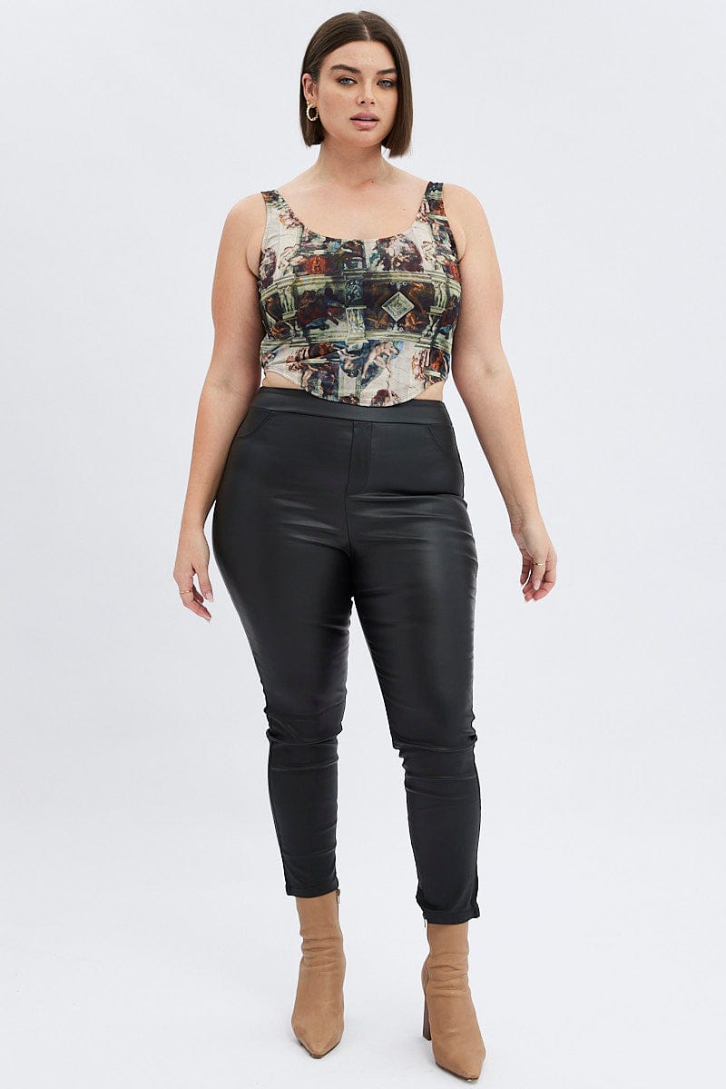 Wetlook leggings for women, black set, L : : Fashion