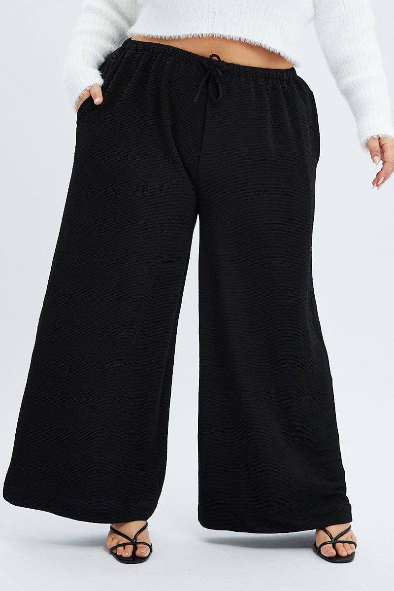 Black Wide Leg Pants High Rise for YouandAll Fashion