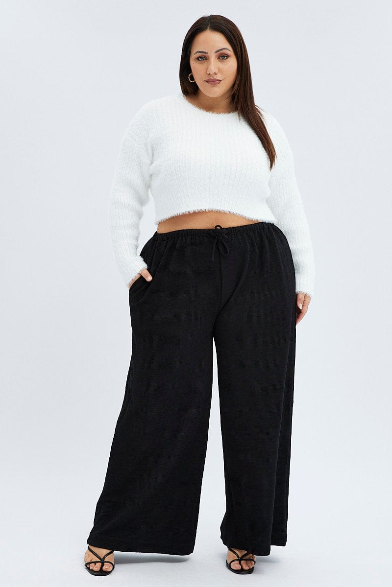 Black Wide Leg Pants High Rise for YouandAll Fashion