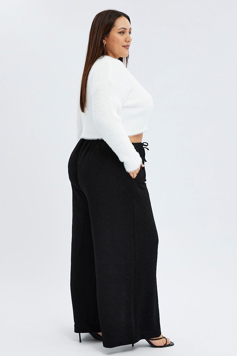 Black Wide Leg Pants High Rise for YouandAll Fashion