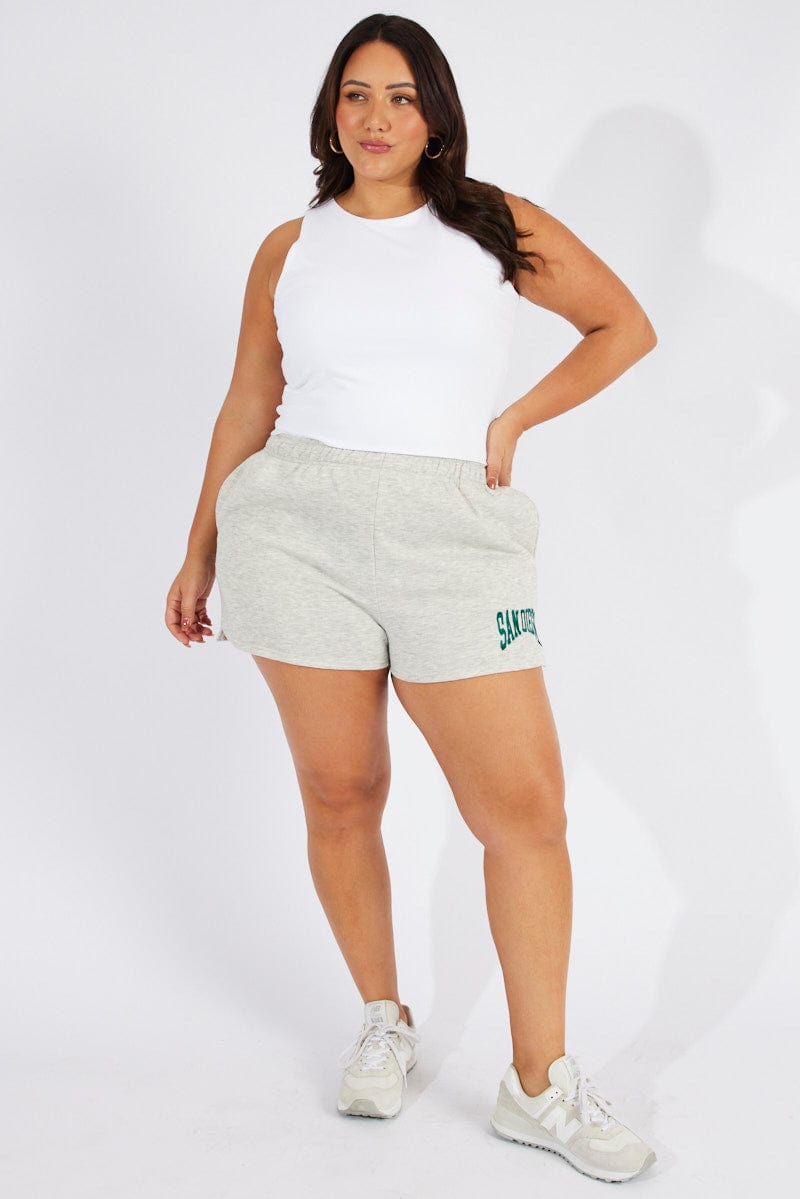 Grey Track Shorts High Waist for YouandAll Fashion