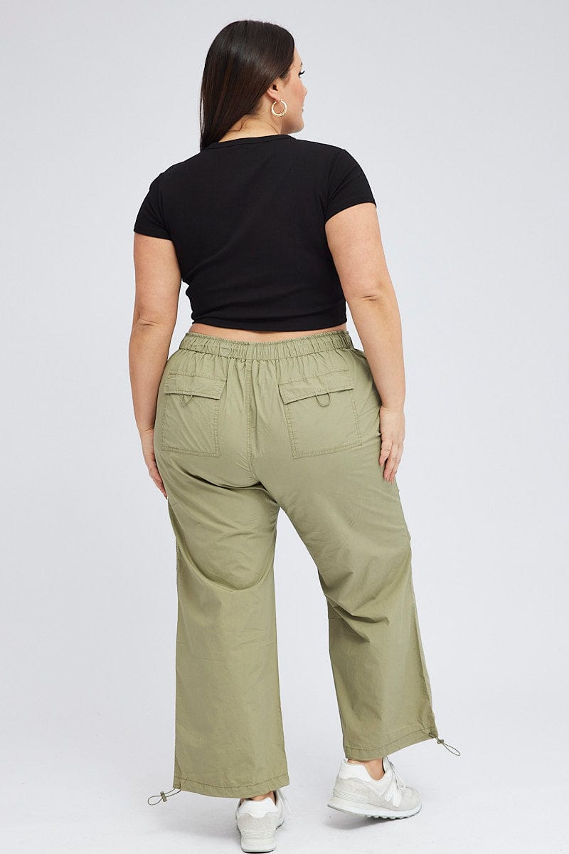 Green Parachute Pants Cargo for YouandAll Fashion