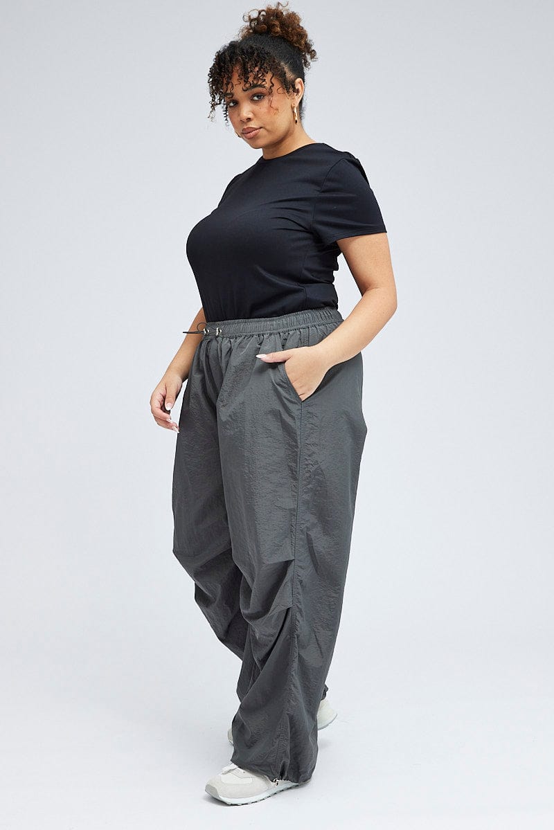 Grey Parachute Cargo Pants for YouandAll Fashion