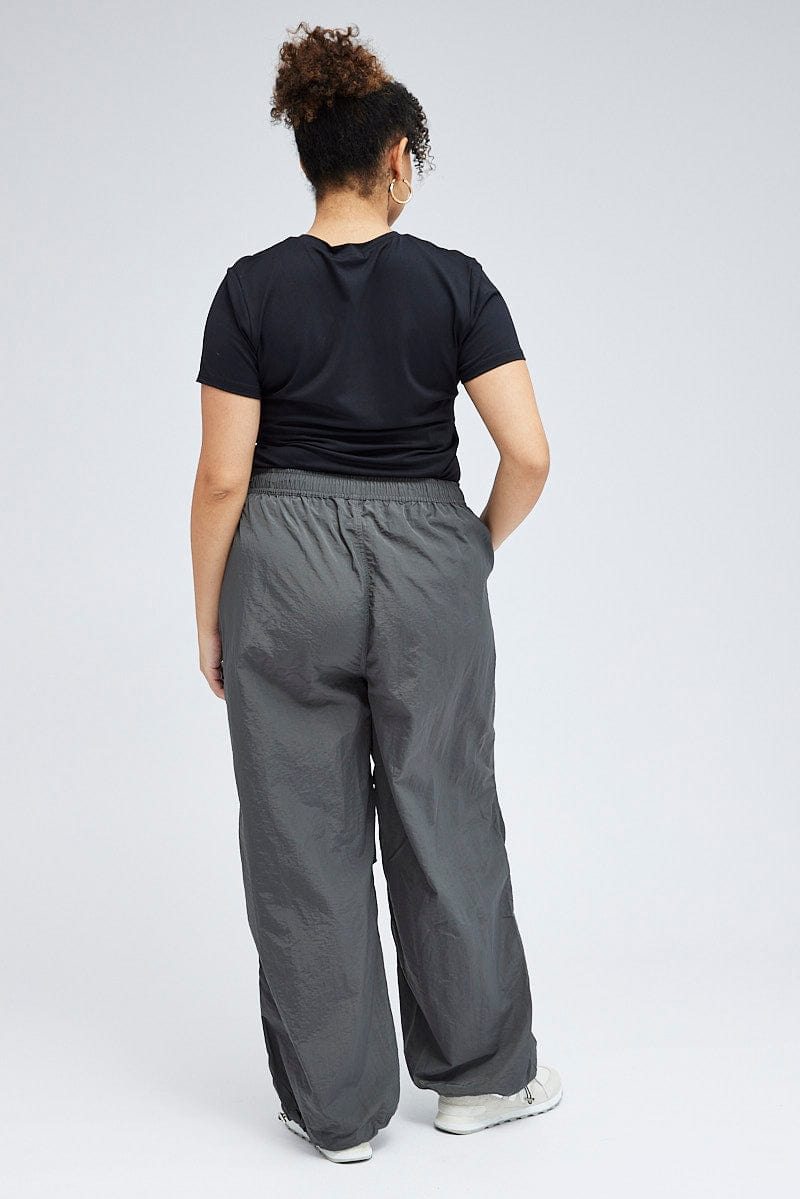 Grey Parachute Cargo Pants for YouandAll Fashion
