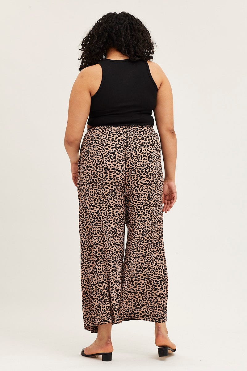 Animal Prt High Rise Animal Print Wide Leg Pants For Women By You And All