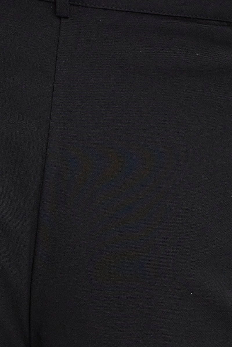 Black Wideleg Pants Beltloops Button Waist for YouandAll Fashion