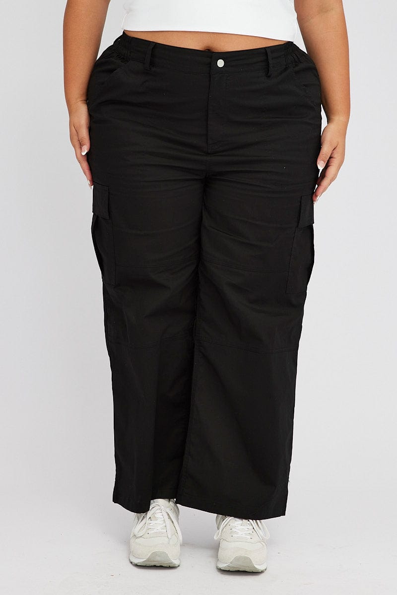 Black Cargo Pants High Rise for YouandAll Fashion