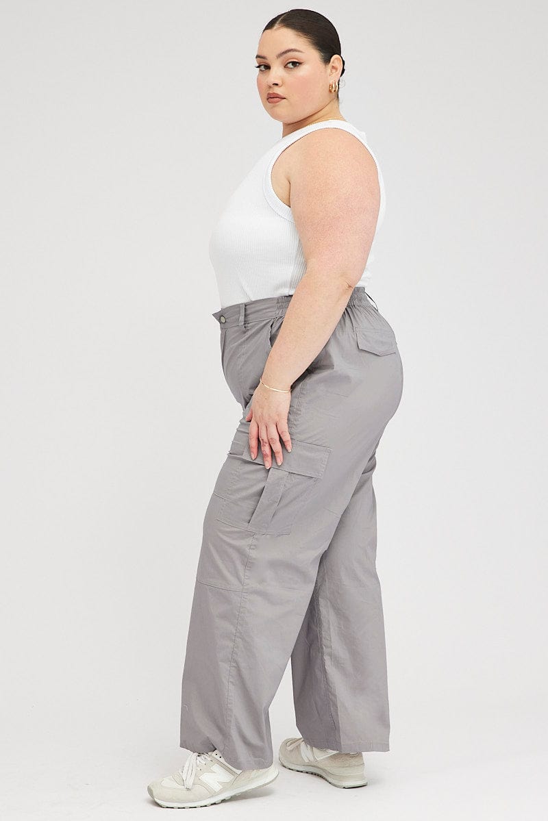 Grey Cargo Pants High Rise for YouandAll Fashion