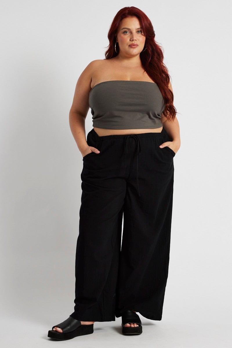 Black Wide Leg Pants High Rise for YouandAll Fashion