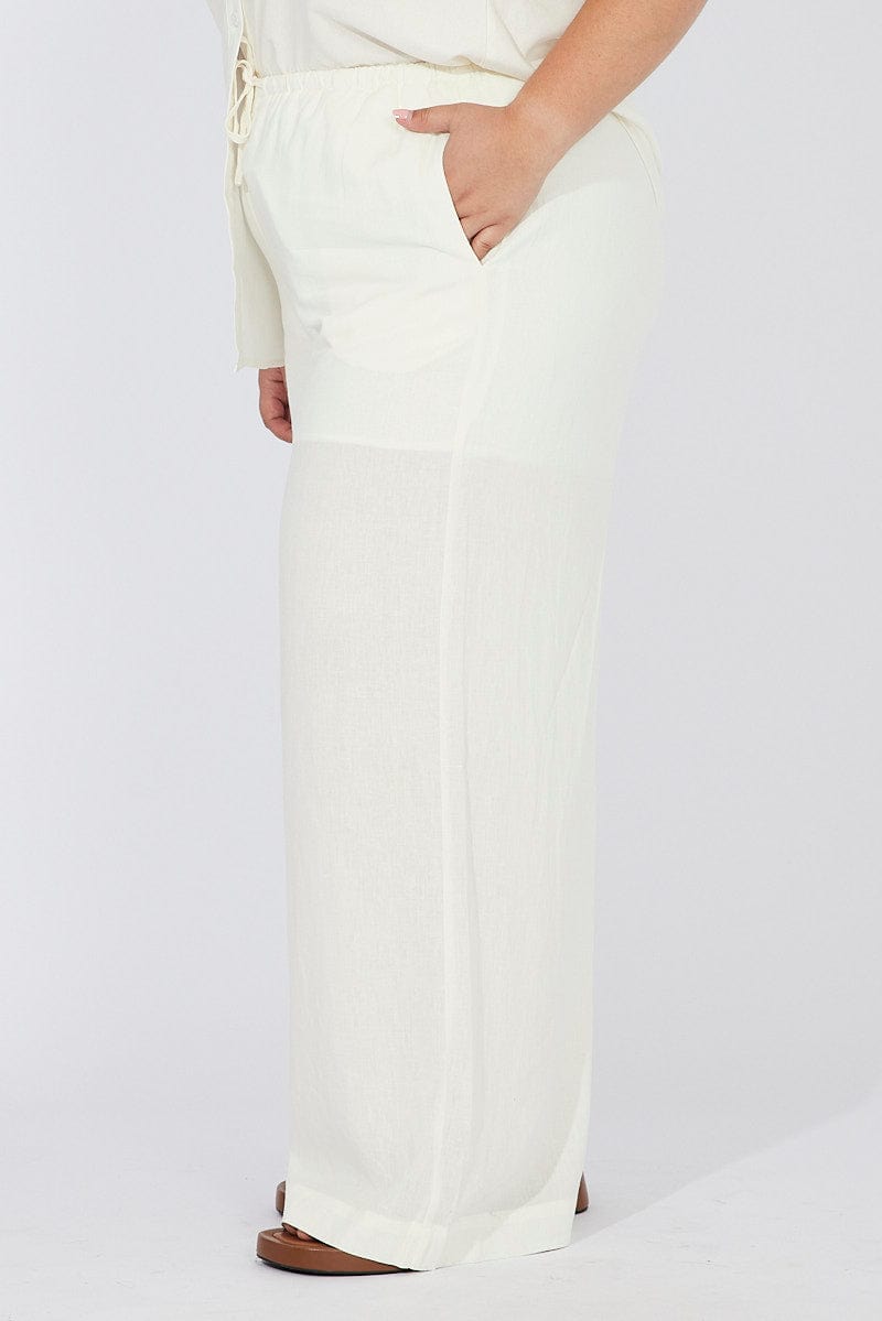 White Wide Leg Pants High Rise for YouandAll Fashion