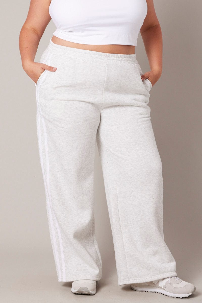 Grey Track Pants Wide Leg for YouandAll Fashion