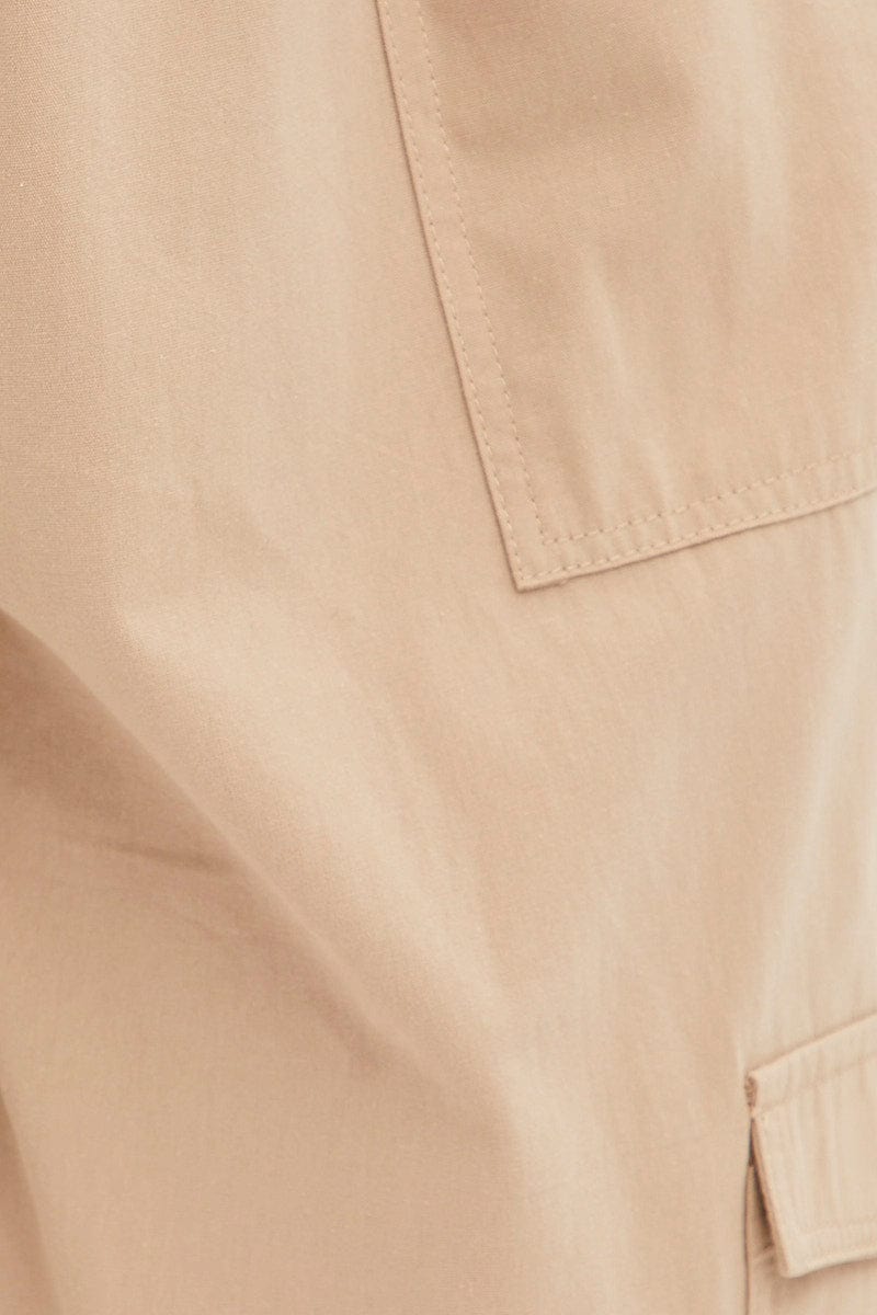 Beige Cargo Pants High Rise for YouandAll Fashion