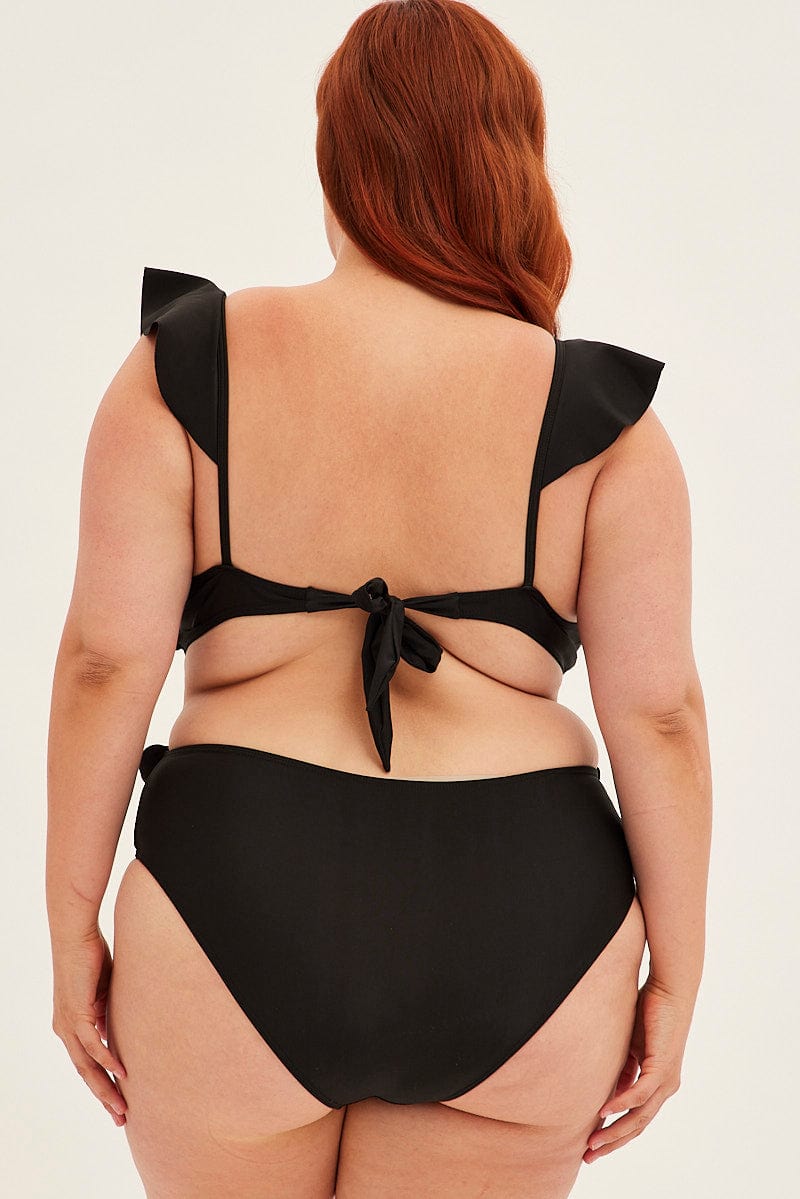 Black Frill Detail One Piece Swimsuit for YouandAll Fashion