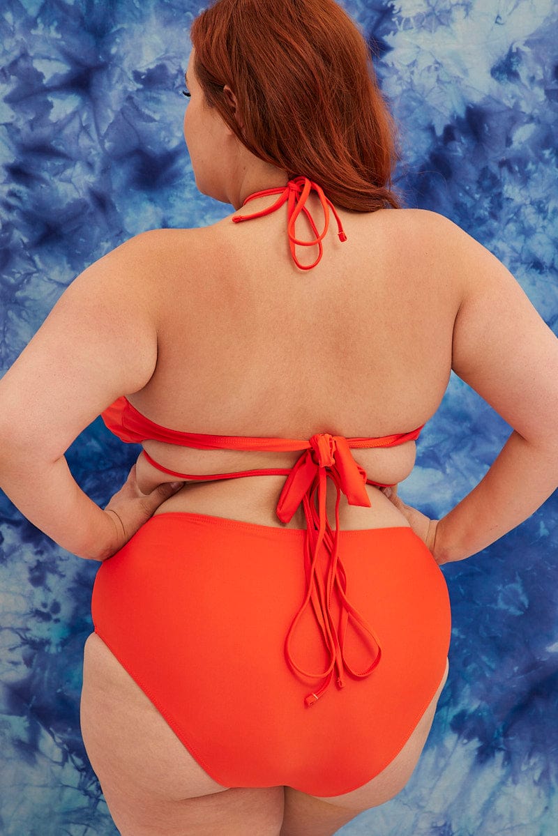 Orange Crossover Wrap Front Bikini Set for YouandAll Fashion
